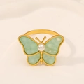 Detail of dragonfly napkin ring with light green wings and a white pearl body - Z1198-GR Light Green Marble Butterfly
