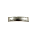 Barrette rectangulaire en métal argenté avec une texture horizontale brossée - Argent Rectangulaire Brossé V1