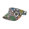 Colorful snakeskin pattern PU leather sun visor hat for summer outdoor activities - Colorful