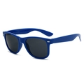Classic square royal blue sunglasses with silver rivets and dark grey lenses model 8028 - Deep Blue Frame