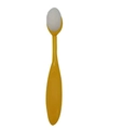 Ergonomic yellow toothbrush-style foundation brush with dense white oval synthetic bristles - No.3 Brush / Yellow