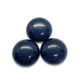 Three blue round sparkling tiger eye stone beads for DIY jewelry and ring making - Blue Sandstone