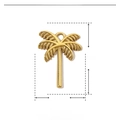 Golden coconut tree pendant in stainless steel with 19mm by 14mm dimensions - Coconut Tree Shape-YE789-2