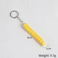 Portachiavi patatine fritte gialle con anello in metallo, lungo 8cm e peso di 9,5g - Patatine Ondulate Portachiavi