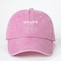 Rosa gewaschene Baseballkappe mit kreativem Spanglish-Definition-Aufdruck vorne - Einheitsgröße / Rosa