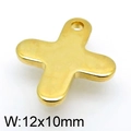 Ciondolo a croce in acciaio inossidabile dorato lucido, misura 12x10mm - Oro (KLJ4772-Z)