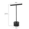 Black T-bar earring display stand with matte finish, 11.5cm height, 6cm bar width - Round Base / 6*11.5cm / Black