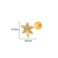 Gold maple leaf lip stud with crystal pavé and flat back surgical steel labret post - Maple Leaf / Gold