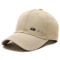 Classic khaki outdoor baseball cap with BOHUDA rubber label and curved visor detail - Adjustable / Light Beige