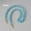 Detailed 85cm light blue resin chain strap with gold metal lobster clasps for handbags - 85cm / Blue