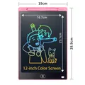 Tavoletta LCD rosa da 12 pollici per bambini con schermo colorato e misure dettagliate - Schermo a Colori da 12 Pollici / Rosa