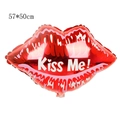 Red lip-shaped Kiss Me! foil balloon for wedding and Valentine decorations, 57x50cm - Letter Lips