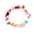 Handmade elastic bracelet crafted with colorful natural mixed stone chips for women - Light Mixed Seven Color Stone