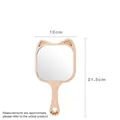 Cat-ear shaped wooden hand mirror in natural finish with heart-paw cutout 12x21.5cm - Raccoon/Small / 12*21.5cm