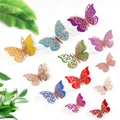 Detailansicht der 3D Schmetterling Wandaufkleber mit Herzmuster und feinem Goldglitzer Effekt - Doppellagig-Roségold Stil 2