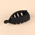 Matte black banana hair clip for high ponytail styling with textured non-slip finish - Matte Black