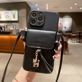 Schwarz TPU - Anhänger Katze Brieftasche / iphone12MINI-5.4