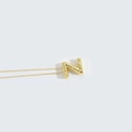 Gold-finished necklace with letter N pendant and inlaid white pearls on white background - Letter Z