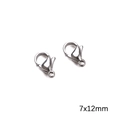 7x12mm silver stainless steel lobster clasp for jewelry making and necklace DIY - Lobster Clasp 7x11mm Steel Color