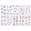 Set of 10 glitter unicorn temporary tattoos for kids with rainbows and stars designs - Glitter Unicorn Series B-10 Sheets
