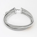 Three-layer silver metal choker necklace with adjustable lobster clasp and snake chain texture - Steel Color Multi-layer Stackable Choker