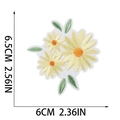 Detailed view of daisy embroidery patch showing exact 6.5cm height and 6cm width size - Yellow Flower Cluster (X9HD-085-09)