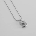 Polished silver balloon letter S pendant with sleek snake chain for women - Letter S [Steel]