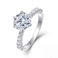 Elegante S925 zilveren ring met 5-karaats Moissanite en GRA-certificaat - US Maat 9 / Moissanite 2ct + 12 Zirkonen (R13808) (Met GRA-certificaat)