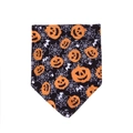 Bandana d'Halloween pour animaux avec motifs citrouilles et chauves-souris en tissu - Citrouille Chapeau Noir