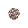 Rose gold round stud earring with micro-paved sparkling crystals on white background - Rose Gold Pave Circle