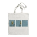Van Gogh self-portrait parody canvas tote bag with Van Ghing Van Gone text design - Van Gogh Funny Cartoon