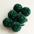 Set of 6 dark green chenille yarn balls for DIY Christmas tree hanging decorations - 5cm / Set of 6 / Dark Green