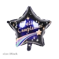 18-inch star-shaped galaxy birthday balloon with golden Feliz Cumpleaños text - 18 Inch Five-Star Spanish Happy Birthday - Dark Blue
