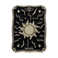 Retro Die Sonne Tarot Emaille-Anstecknadel in Schwarz und Gold für Taschen und Kleidung - Sonne