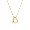 18k Goldkette mit hohlem Herzanhänger und eleganter Schlangenkette für Damen - Gold