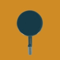 Minimalist deep green plastic wall hook with circular base on orange background - Dark Blue