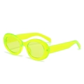 Retro oval sunglasses with thick neon yellow frames and semi-transparent lenses - Neon Green
