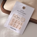 5D stereoscopic pearl nail art charms in geometric shapes on white display card - MJ-037 Gold Foil Style