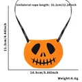 Adjustable Halloween pumpkin pet bowtie and bib accessory for cats and dogs in orange felt - One Size / Pumpkin Head Style