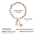 Detalle del collar océano con concha, colgante de estrella de mar y cuentas de acero - Estilo Colgante de Estrella de Mar Concha (YYN025295)