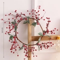 Christmas wreath with red berries and faux snow frosting, 50cm decorative door hanging - 50cm / Berry Green Leaf Wreath Large