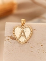 Macro shot of gold heart pendant with letter A on textured stone background - Gold Heart Smooth Letter A