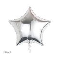 Single 18-inch metallic silver star-shaped foil balloon for elegant party decoration - Silver With Five-Pointed Star