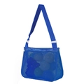 Blue jelly color mesh beach bag with adjustable strap and zipper for kids' toys - Solid Navy Blue / 21*25*8cm