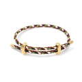 Adjustable colorful cord bracelet with gold metal figure-eight clasp for beads - Multicolor