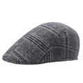Berretto piatto classico grigio a scacchi da uomo in stile retrò britannico - 58cm / Grigio chiaro