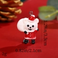 Close-up of resin Christmas bear pendant with dimensions 3.3x2.1cm and 2g weight - Christmas Bear with White Bag