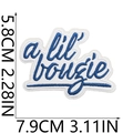 Detailed size measurement for 'a lil' bougie' embroidered fabric patch decoration - Style 4 (Blue)