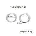 Détail des créoles en acier inoxydable argenté de 23,8mm avec indications des dimensions - Argent (2.38cm)