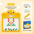Yellow chicken magnetic drawing board for kids with 20 pattern cards and stylus - Yellow (YT-016)